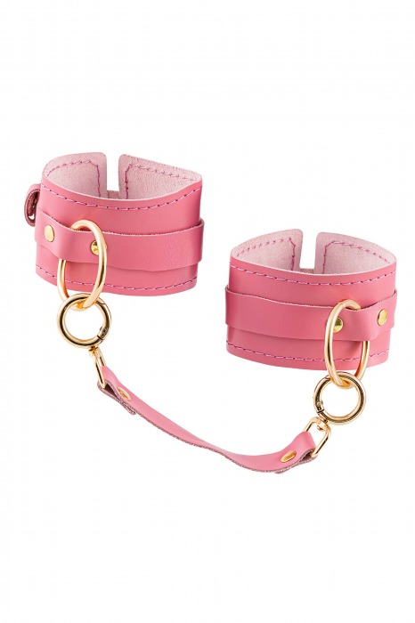 Розовые однослойные кожаные оковы - Pecado - купить с доставкой в Копейске