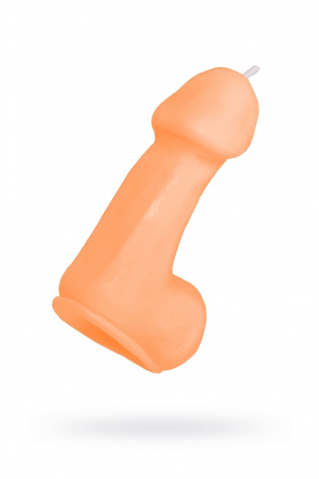 Оранжевая свеча в форме пениса - 47 гр. - Pecado - купить с доставкой в Копейске