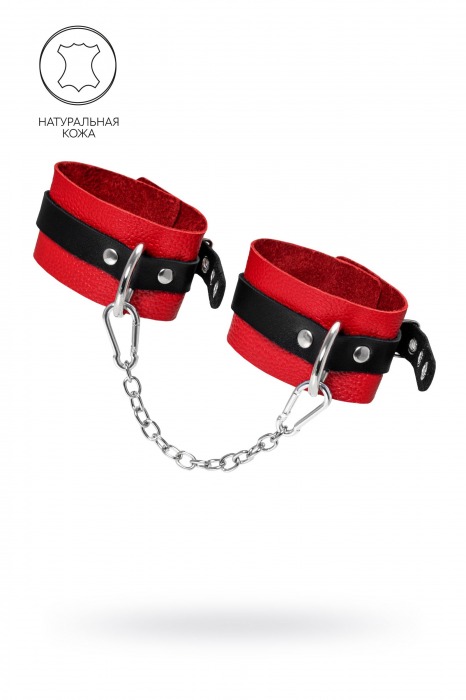 Красно-черные мягкие оковы с одним ремешком и люверсами - Pecado - купить с доставкой в Копейске