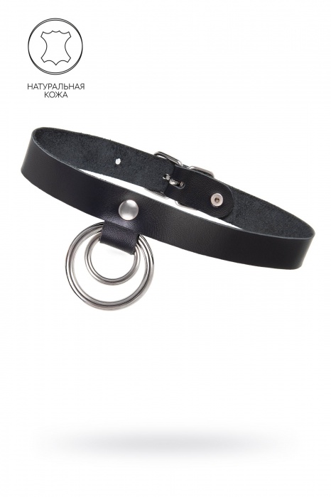 Черный чокер-ошейник с кольцом в кольце - Pecado - купить с доставкой в Копейске