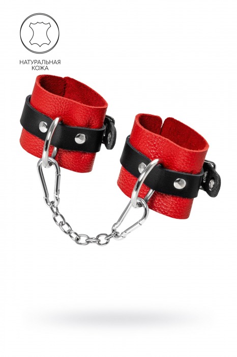 Красно-черные мягкие наручники с одним ремешком с люверсами - Pecado - купить с доставкой в Копейске