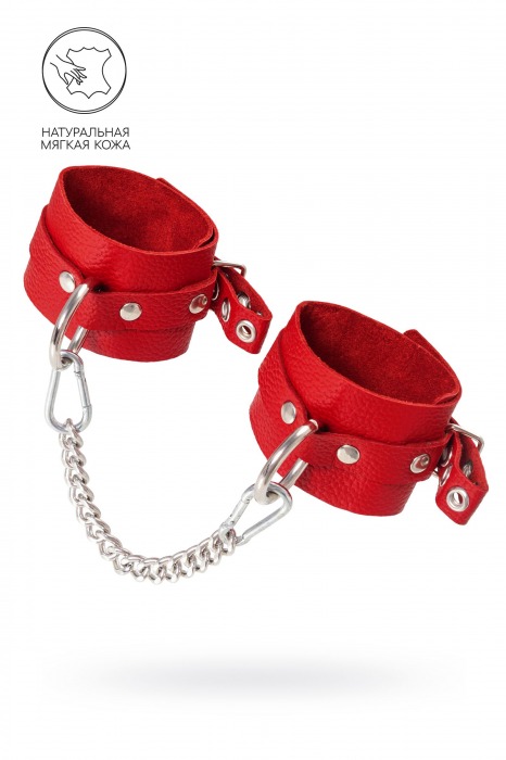 Красные мягкие кожаные оковы с люверсами - Pecado - купить с доставкой в Копейске