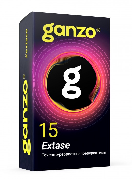 Презервативы анатомической формы с точечной и ребристой структурой Ganzo Extase - 15 шт. - Ganzo - купить с доставкой в Копейске
