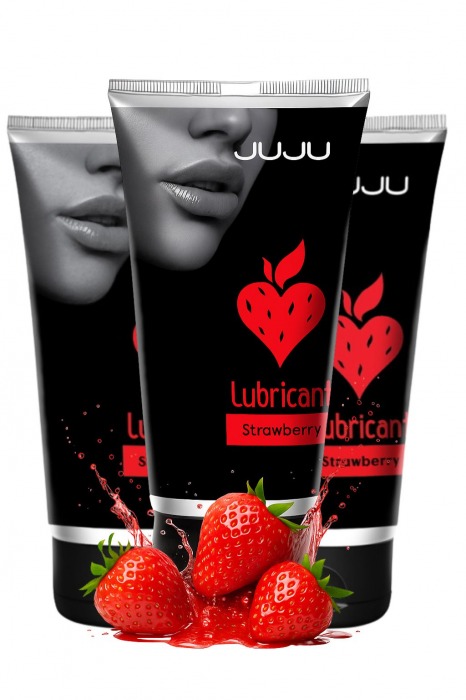 Набор из 3 съедобных лубрикантов JUJU со вкусом клубники - JuJu - купить с доставкой в Копейске