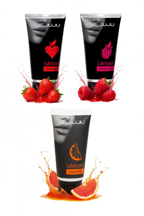 Набор из 3 съедобных лубрикантов JUJU (клубника, малина, грейпфрут) - JuJu - купить с доставкой в Копейске