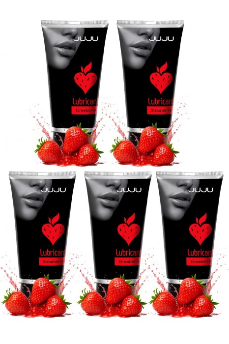 Набор из 5 съедобных лубрикантов JUJU со вкусом клубники - JuJu - купить с доставкой в Копейске