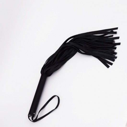 Черный кожаный флоггер - 45 см. - Crazy Handmade - купить с доставкой в Копейске