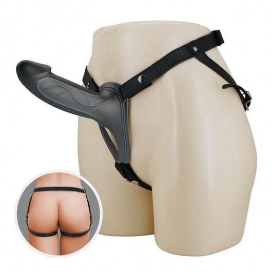 Черный полый мужской страпон London - 16,8 см. - Baile - купить с доставкой в Копейске