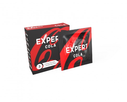 Презервативы с ароматом колы Expert Cola - 3 шт. - Expert - купить с доставкой в Копейске