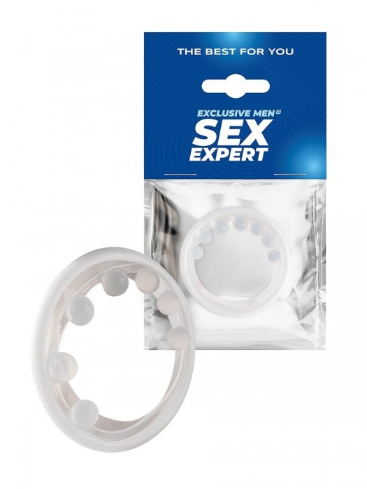 Эрекционное кольцо с мягкой стимулирующей насадкой - Sex Expert - в Копейске купить с доставкой