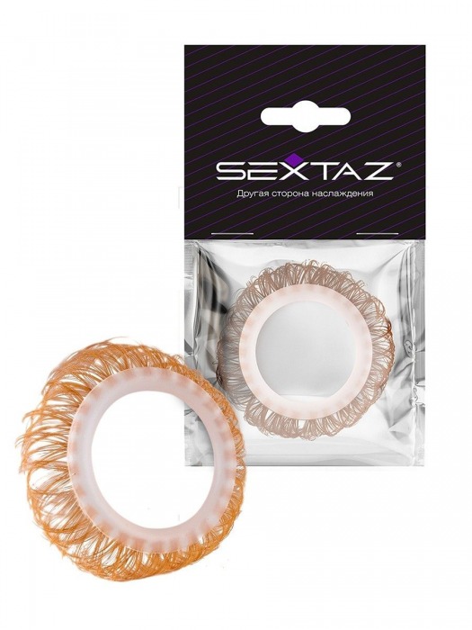 Эрекционное кольцо с бежевыми «ресничками» - Sextaz - в Копейске купить с доставкой