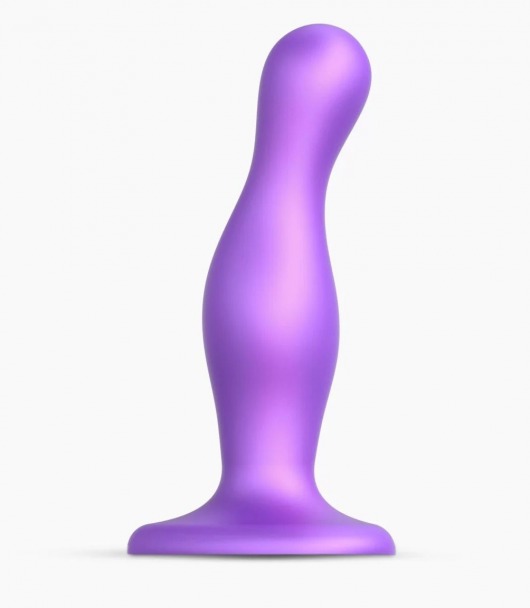 Фиолетовая насадка Strap-On-Me Dildo Plug Curvy size M - Strap-on-me - купить с доставкой в Копейске