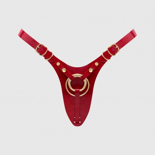 Красный пояс для фиксации насадок Strap-On-Me Leatherette Harness Fabulous - Strap-on-me - купить с доставкой в Копейске