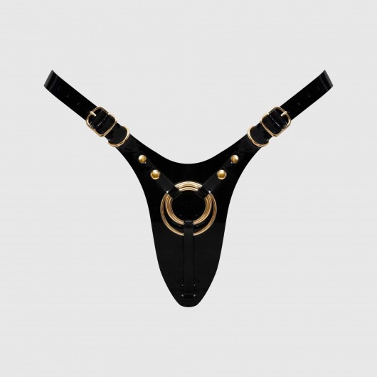 Черный пояс для фиксации насадок Strap-On-Me Leatherette Harness Fabulous - Strap-on-me - купить с доставкой в Копейске