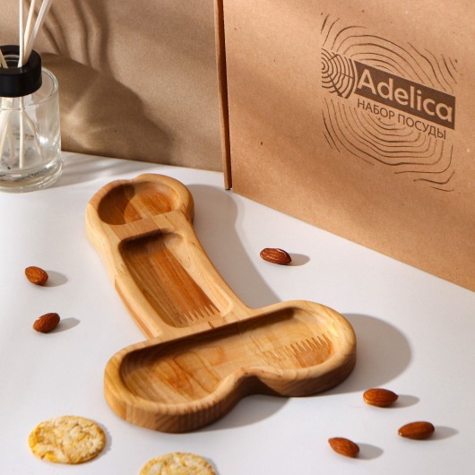 Деревянное блюдо для подачи в форме члена (25 х 16,5 х 1,7 см) - Сима-Ленд - купить с доставкой в Копейске