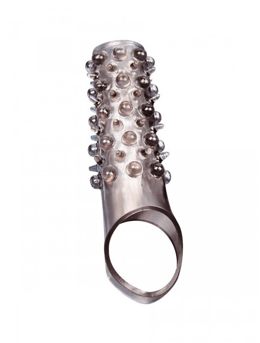 Дымчатая насадка на пенис с шипами и выпуклостями - 12 см. - Sex Expert - в Копейске купить с доставкой