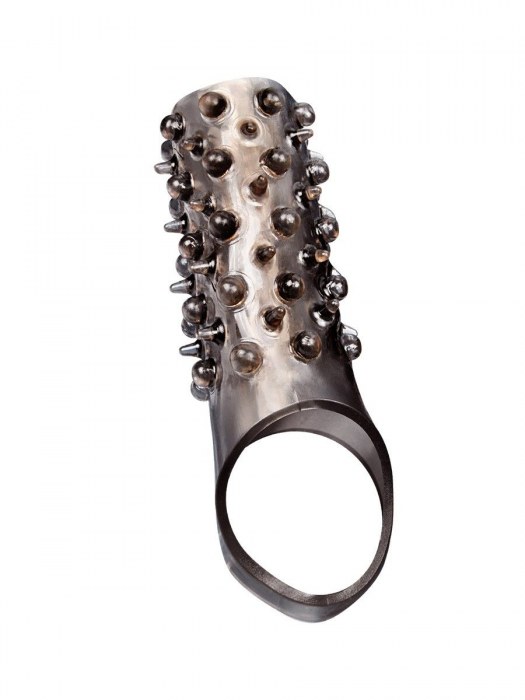 Дымчатая насадка на пенис с шипами и выпуклостями - 12,5 см. - Sex Expert - в Копейске купить с доставкой