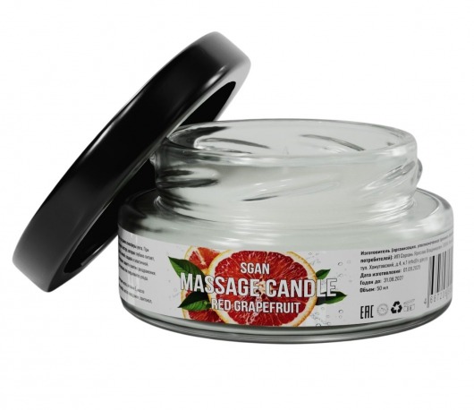 Массажная свеча «Красный грейпфрут» - 50 мл. - SGAN - купить с доставкой в Копейске