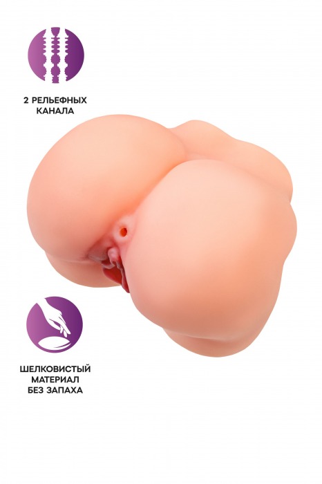 Реалистичный мастурбатор в форме попки с 2 любовными входами - No Name - в Копейске купить с доставкой