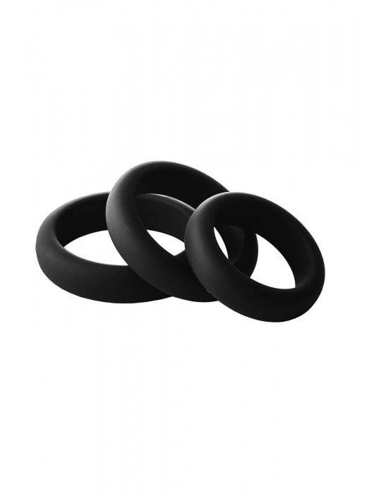 Набор из 3 черных эрекционных колец Smooth Silicone Cockring Pack - Dream Toys - в Копейске купить с доставкой