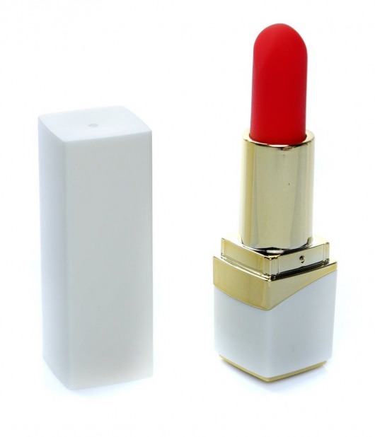 Белый мини-вибратор в форме помады - Boys of Toys