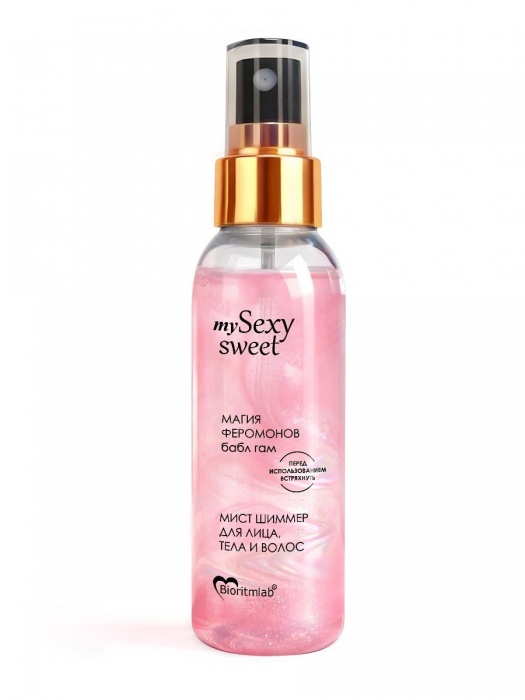 Мист для лица, тела и волос Sexy Sweet с ароматом бабл-гам, шиммером и феромонами - 95 мл. -  - Магазин феромонов в Копейске
