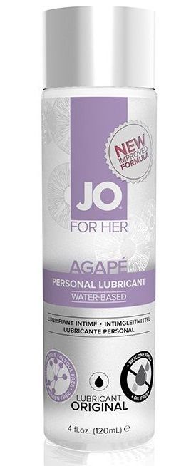 Женский лубрикант на водной основе JO AGAPE LUBRICANT ORIGINAL - 120 мл. - System JO - купить с доставкой в Копейске
