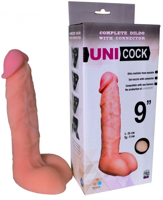 Фаллическая насадка Харнесс UNICOCK 9  - 24 см. - LOVETOY (А-Полимер) - купить с доставкой в Копейске
