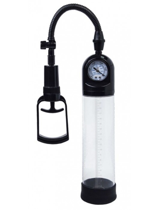 Чёрная вакуумная помпа A-toys с манометром и прозрачной колбой - A-toys - в Копейске купить с доставкой