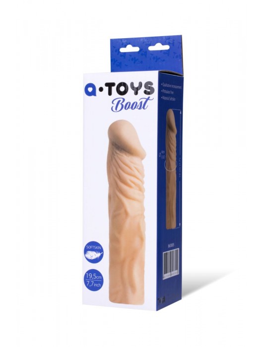 Насадка с ярко выраженной головкой и рельефным стволом - 19 см. - A-toys - в Копейске купить с доставкой