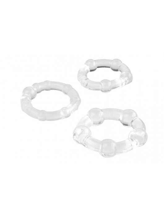 Набор из 3 прозрачных эрекционных колец с разным рельефом - A-toys - в Копейске купить с доставкой