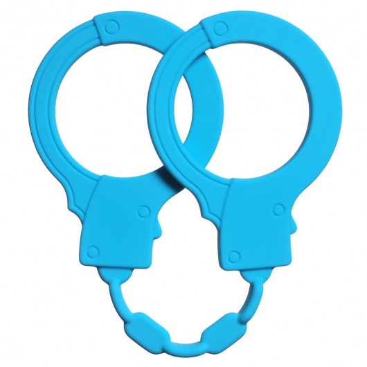 Голубые силиконовые наручники Stretchy Cuffs Turquoise - Lola Games - купить с доставкой в Копейске