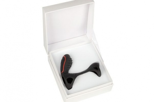 Чёрная насадка на фаллос Gladiator + LRS  с трехкнопочным пультом управления - Adrien Lastic - в Копейске купить с доставкой