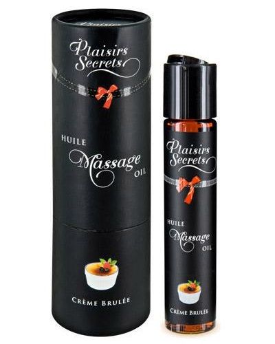 Массажное масло с ароматом крем брюле Huile de Massage Gourmande Creme Brulée - 59 мл. - Plaisir Secret - купить с доставкой в Копейске