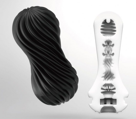 Мастурбатор FLEX Rocky Black с плотным рельефом - Tenga - в Копейске купить с доставкой