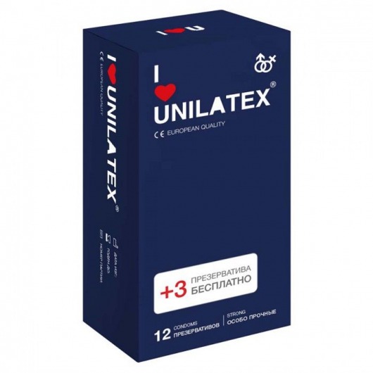 Ультрапрочные презервативы Unilatex Extra Strong - 12 шт. + 3 шт. в подарок - Unilatex - купить с доставкой в Копейске