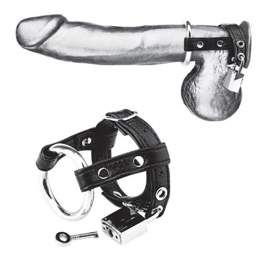 Утяжка на пенис на замочке Duo Cock And Ball Lock - BlueLine - купить с доставкой в Копейске