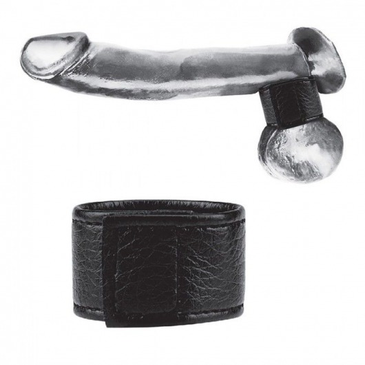 Чёрная утяжка на мошонку 1  Velcro Ball Stretcher - BlueLine - купить с доставкой в Копейске