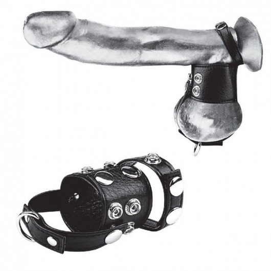 Утяжка на пенис и мошонку Cock Ring With 1.5  Ball Stretcher And Optional Weight Ring - BlueLine - купить с доставкой в Копейске