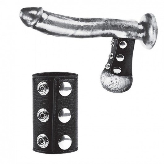 Чёрная утяжка на кнопках 100% PVC STRAP WITH METAL SNAP - BlueLine - купить с доставкой в Копейске