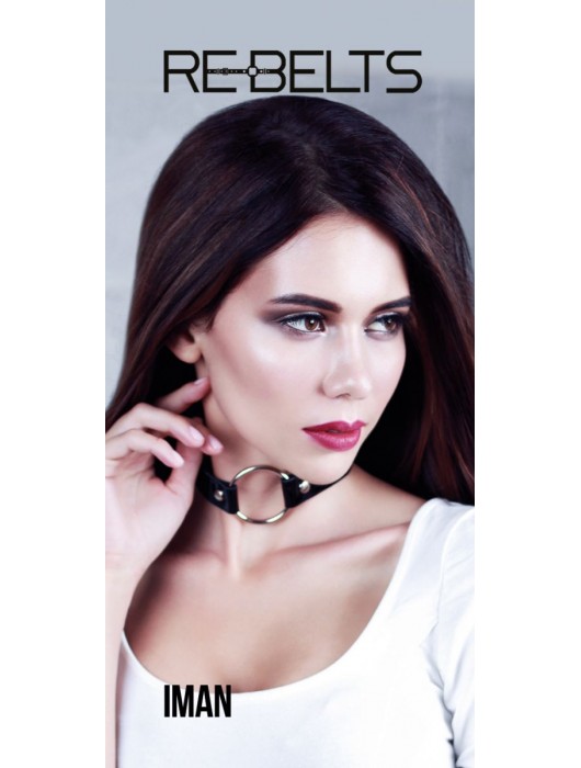 Чёрный чокер-кляп Iman Black - Rebelts - купить с доставкой в Копейске