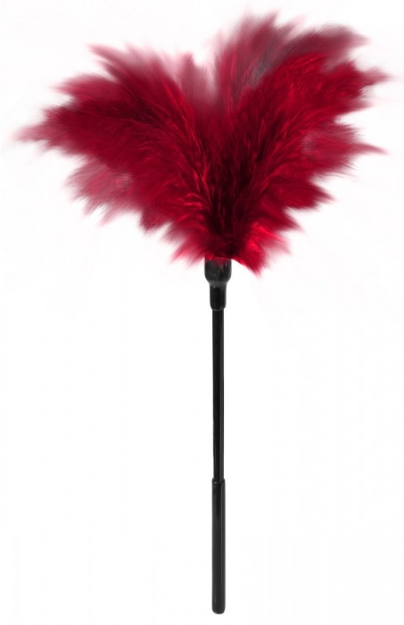 Пластиковая метелочка с красными пёрышками Small Feather Tickler - 32 см. - Blush Novelties - купить с доставкой в Копейске