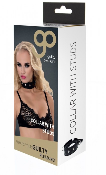 Полиуретановый ошейник с пуклями и D-кольцами Collar with Studs - Blush Novelties - купить с доставкой в Копейске