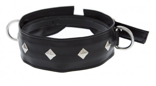 Полиуретановый ошейник с пуклями и D-кольцами Collar with Studs - Blush Novelties - купить с доставкой в Копейске