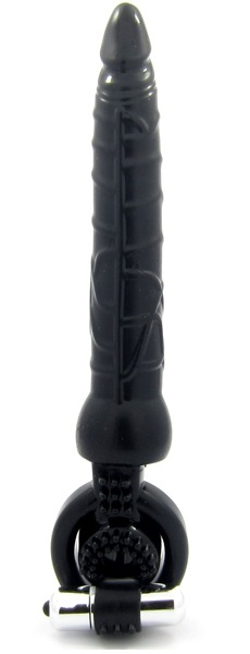 Черная вибронасадка с анальным стимулятором - ToyFa - в Копейске купить с доставкой