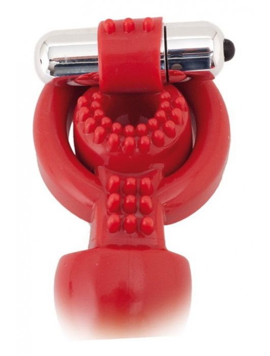 Красная вибронасадка с анальным стимулятором - ToyFa - в Копейске купить с доставкой