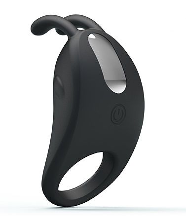 Чёрное эрекционное кольцо с вибрацией Rabbit Vibrator - Baile - в Копейске купить с доставкой
