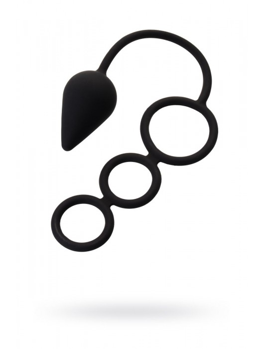 Тройное эрекционное кольцо с анальным хвостом Drop M-size - Erotist Adult Toys - в Копейске купить с доставкой