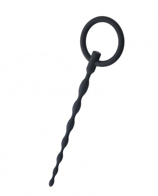 Чёрный уретральный плаг с кольцом - ToyFa - купить с доставкой в Копейске