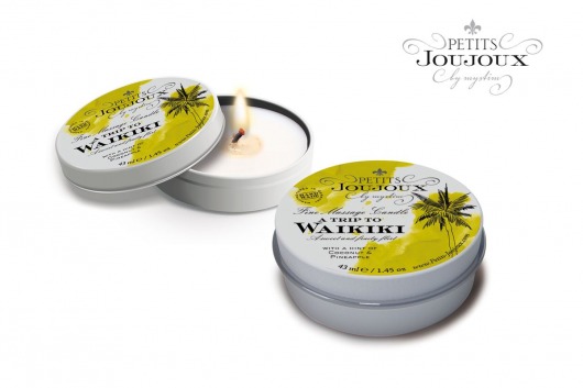 Массажная свеча Petits Joujoux Waikiki Beach с ароматом кокоса и ананаса - 33 гр. - MyStim - купить с доставкой в Копейске